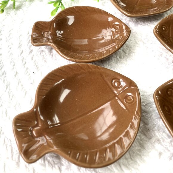 Vtg 5pc Ceramic Dipping Sauce Mini Trinket Dish Set - Picture 4 of 11